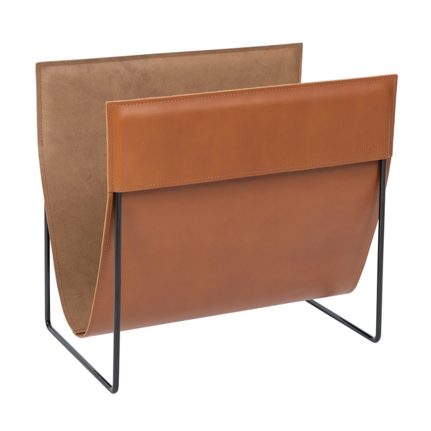 Makasiini magazine rack, leather / brown
