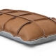 Väre cushion 37x60, leather-wool / brown