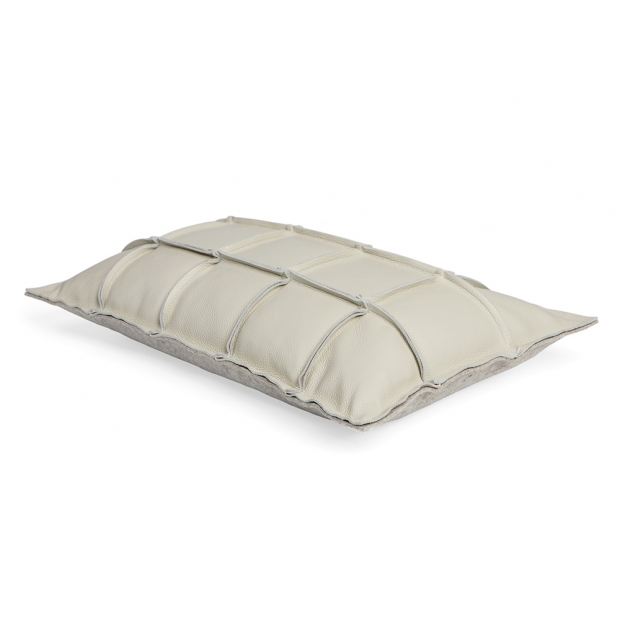 Väre cushion 37x60, leather-wool / putty