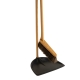 Metal dustpan and horsehair broom set