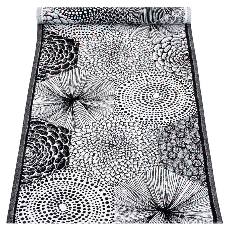 Ruut runner 48x150, black-white