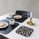Placemat 32x38, recycled leather / black