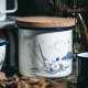 Moomins Sailors jar with lid 1.3l, enamel-cork / white-blue
