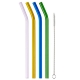 Glass straws 4pcs, colorful / with cleaning brush