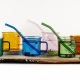 Glass straws 4pcs, colorful / with cleaning brush