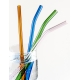 Glass straws 4pcs, colorful / with cleaning brush