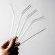Glass straws 4pcs, with cleaning brush