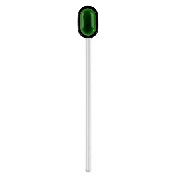 Sklenená lyžička 15,5 cm, zelená