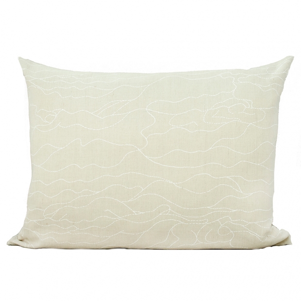 Hemp pillowcase Rakkauden meri 60x80, beige-white