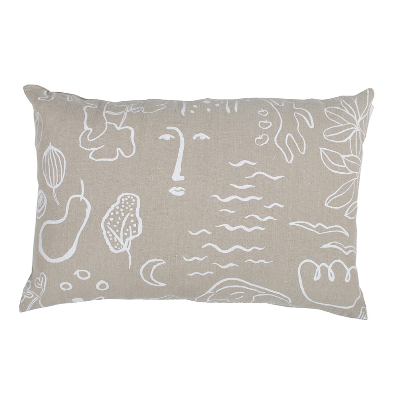 Hemp pillowcase Onnenmaa 40x60, beige-white