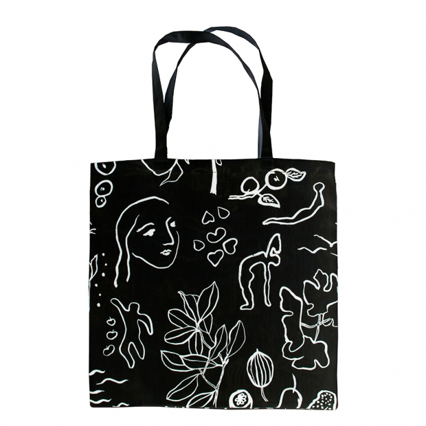 Hemp bag Onnenmaa 46×46, black-white