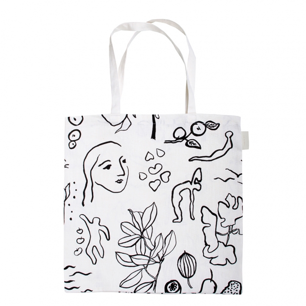 Hemp bag Onnenmaa 46×46, white-black