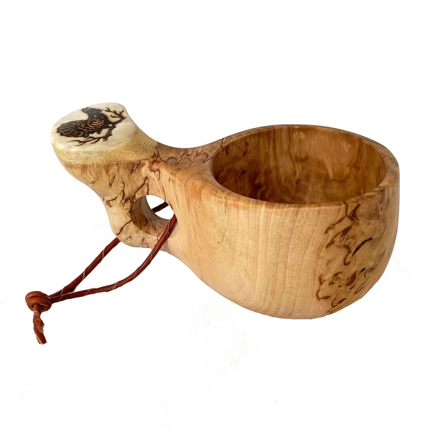 Finnish mug Kuksa Metso, curly birch