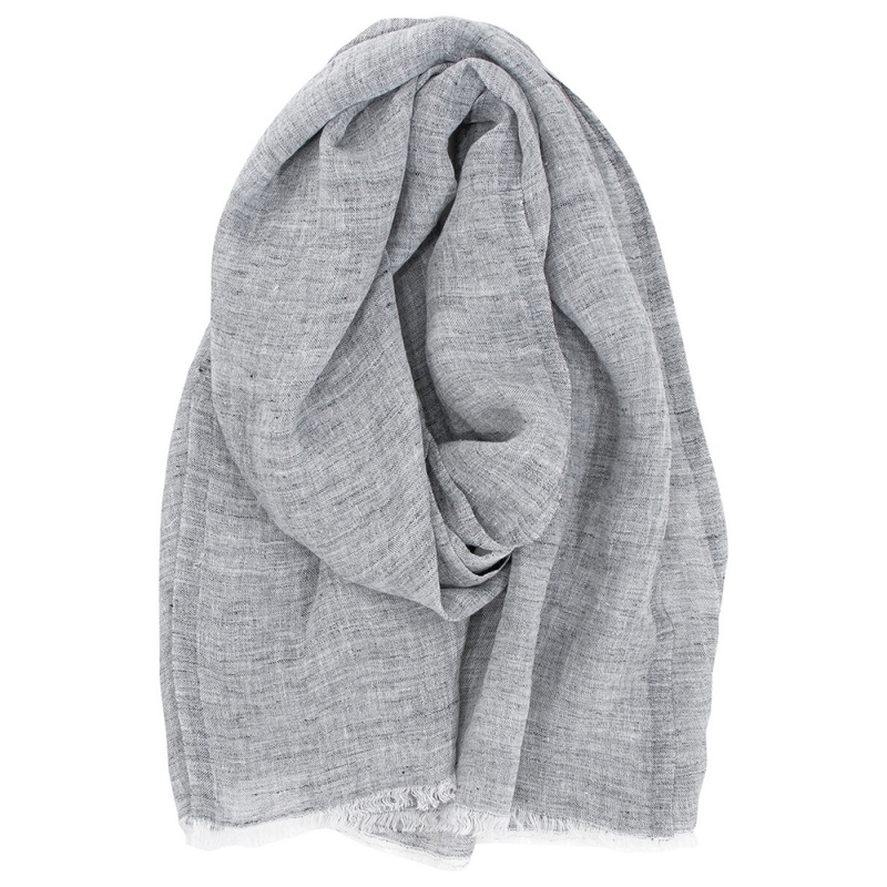 Linen scarf Lempi, gray