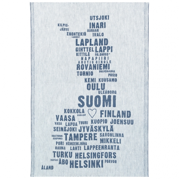 Ľanová utierka My Finland 46x70, bielo-modrá