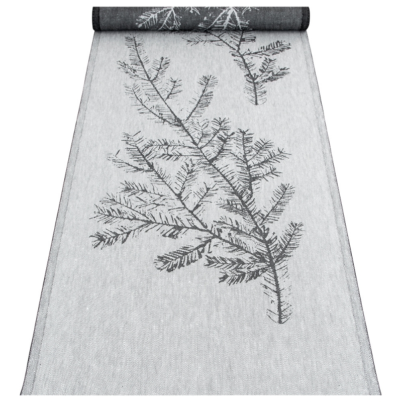 Linen runner Havu 46x150, gray-black