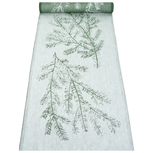Linen runner Havu 46x150, grey-green