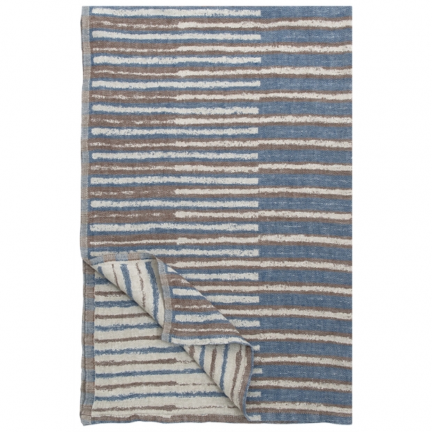 Linen towel Taito, linen-blue-brown