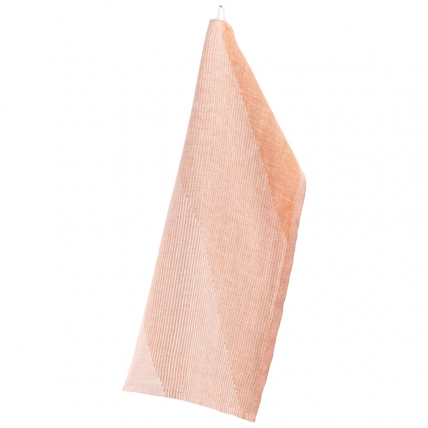 Linen tea towel Rinne 48x70, orange-pink