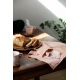 Linen tea towel Rinne 48x70, orange-pink