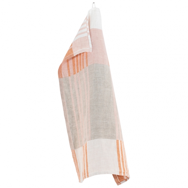 Linen tea towel Toffee 48x70, orange-pink