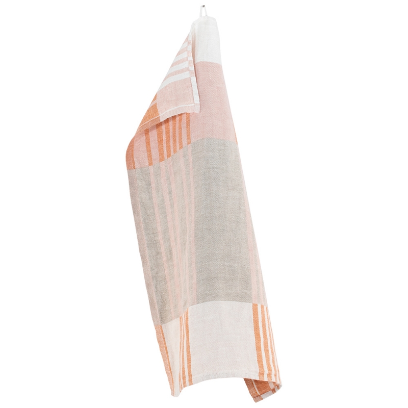 Linen tea towel Toffee 48x70, orange-pink