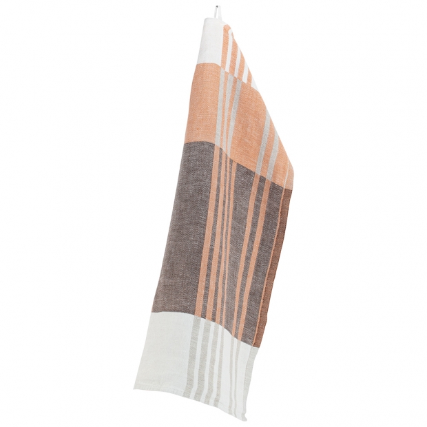 Linen tea towel Toffee 48x70, brown-orange