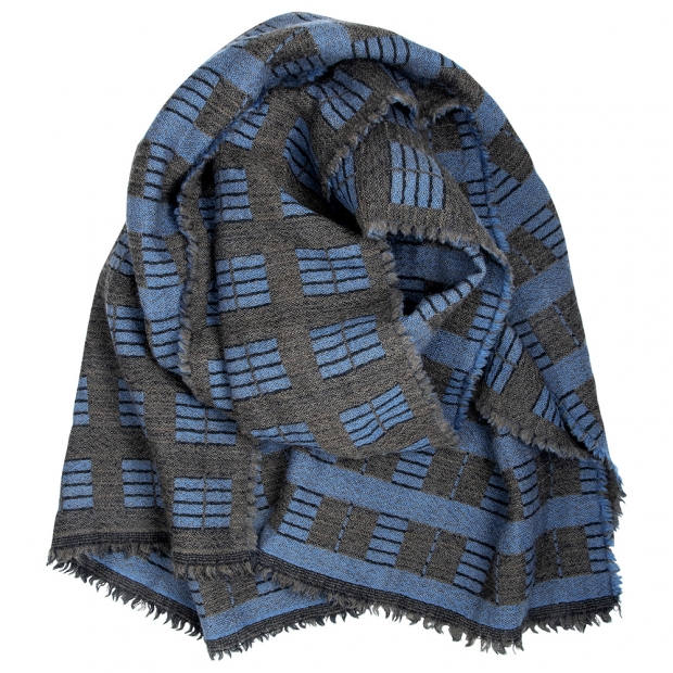 Töölö wool scarf, black-blue