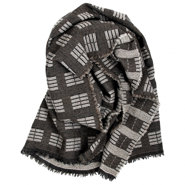 Töölö wool scarf, black and white