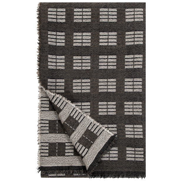 Vlněná deka Töölö 140x180, černo-bílá