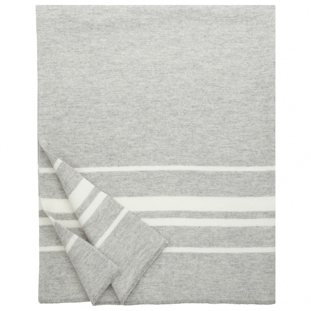 Vlněná deka Camp 150x200, světle šedo-bílá
