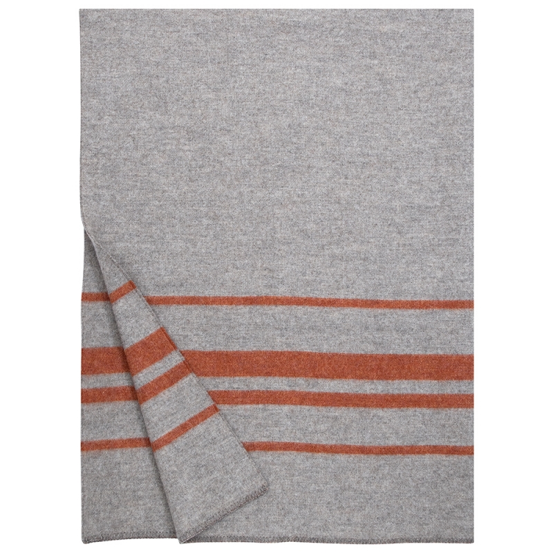 Wool blanket Camp 150x200, dark beige-cinnamon