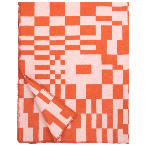 Vlněná deka Koodi 130x180, oranžově-růžová