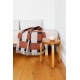 Wool blanket Punos 130x180, white-cinnamon-black