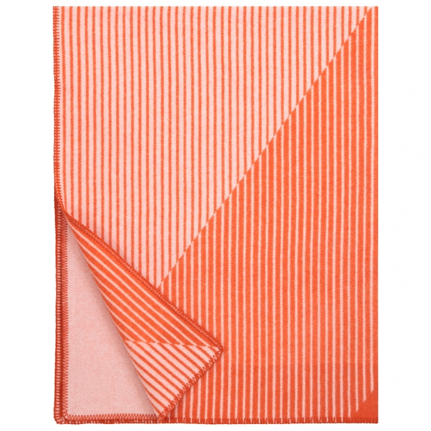 Vlnená deka Rinne 130x180, oranžovo-ružová