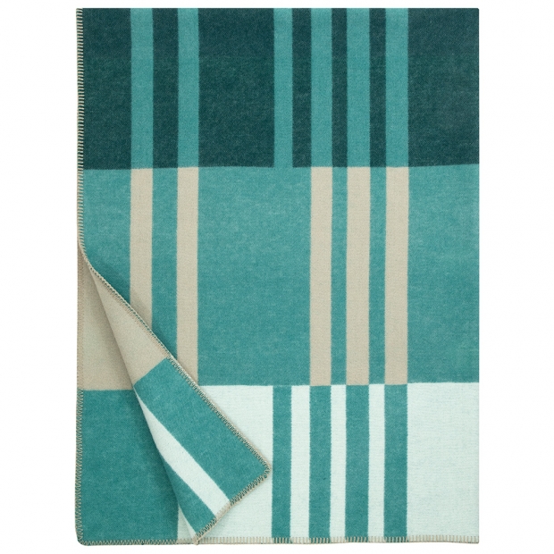Wool blanket Toffee 130x180, mint green
