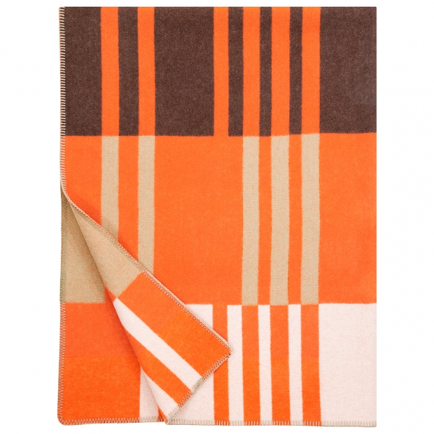 Wool blanket Toffee 130x180, brown-orange
