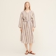 Kaapelitehdas bathrobe, white-brown-blue