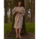 Kaapelitehdas bathrobe, white-brown-blue