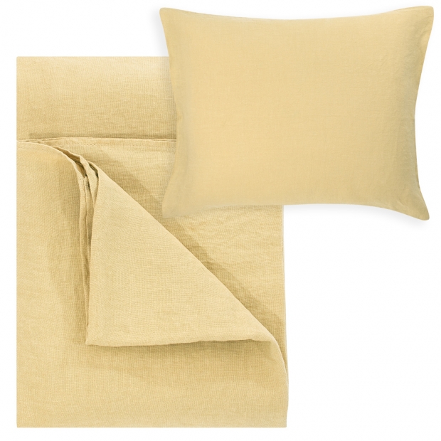 Linen bedding Ilta 150x210, ocher