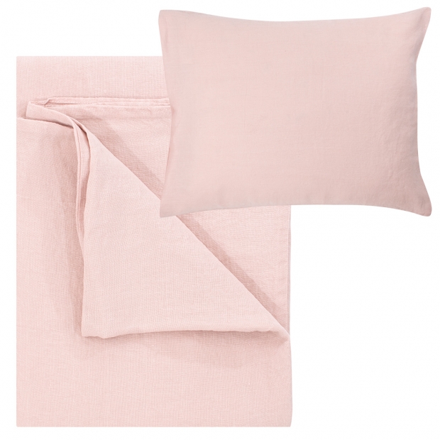 Linen bedding Ilta 150x210, pink