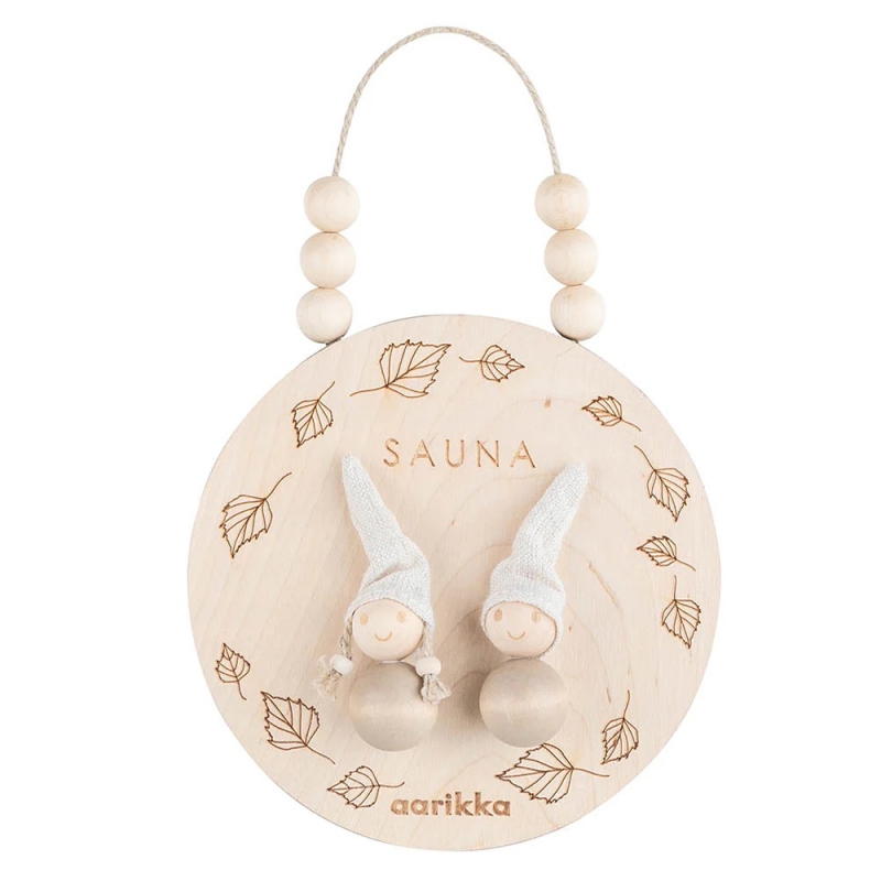 Sauna sign with elves, birch