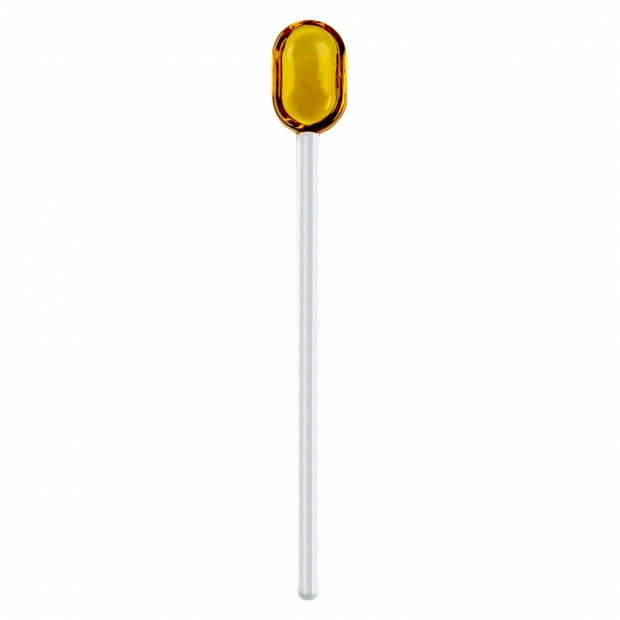 Glass spoon 15.5cm, yellow