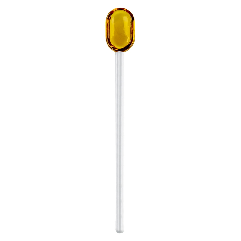 Glass spoon 15.5cm, yellow