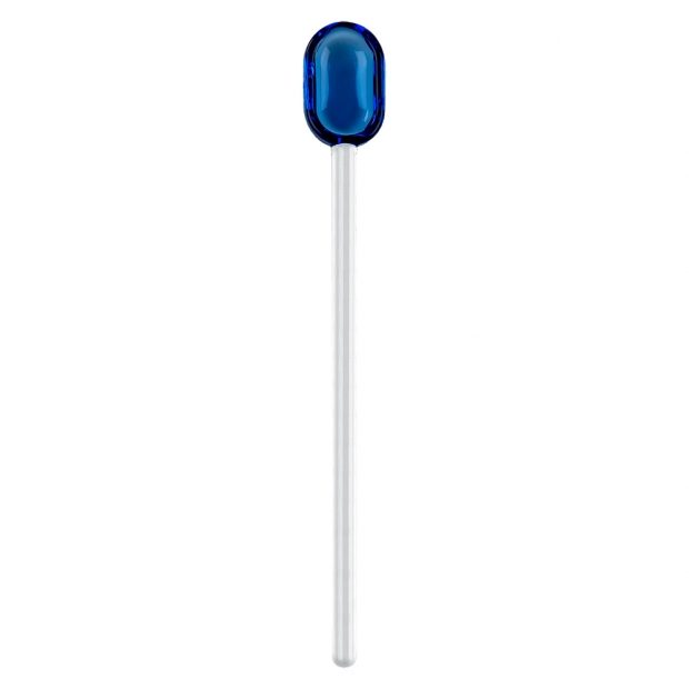 Sklenená lyžička 15,5 cm, modrá