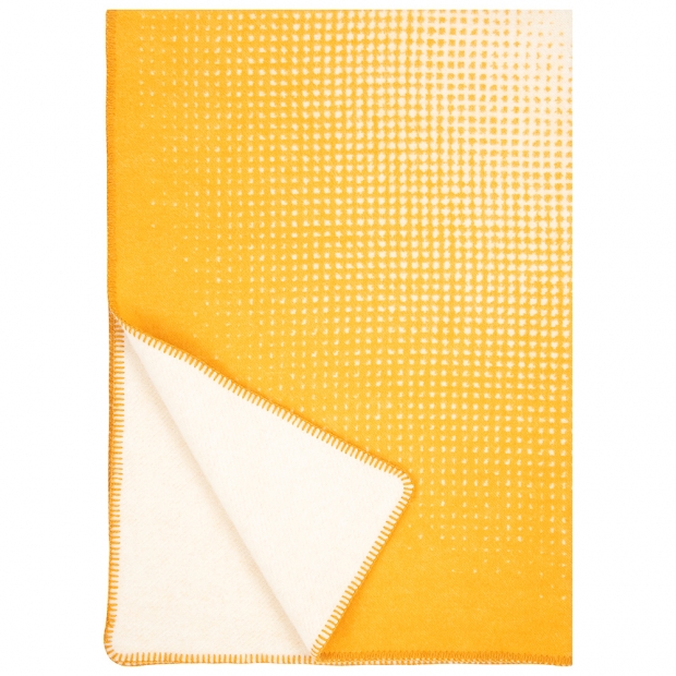 Wool blanket Juhannus 100x150, naturally dyed orange / Finnsheep