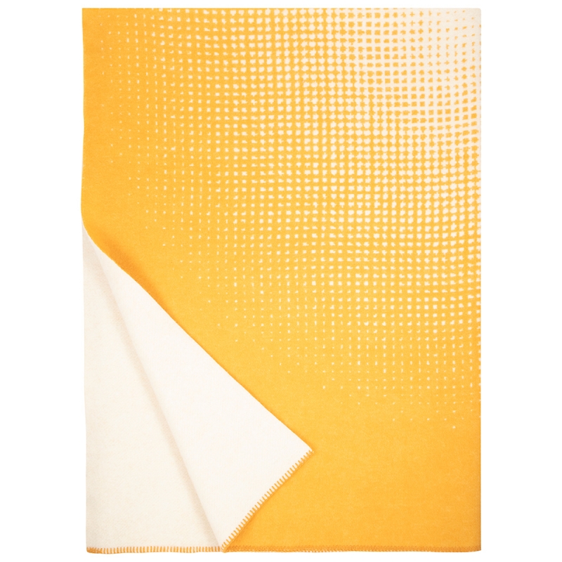 Wool blanket Juhannus 150x200, naturally dyed orange / Finnsheep