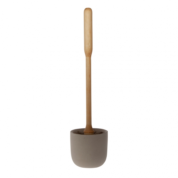 Toilet brush with bowl, unpainted concrete