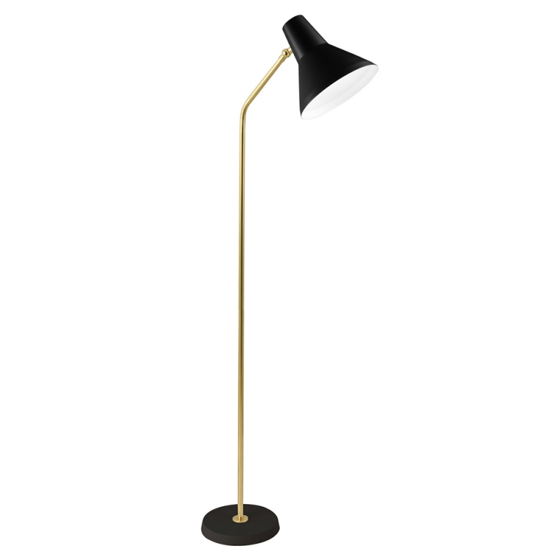 Carin floor lamp, black / brass