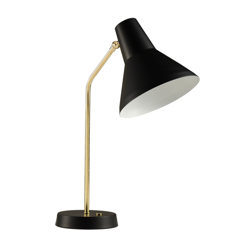 Carin table lamp, black / brass